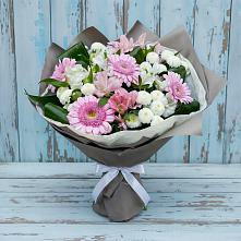 Букет цветов из:  Герберы, Альстромерии и Хризантемы в Беломорске