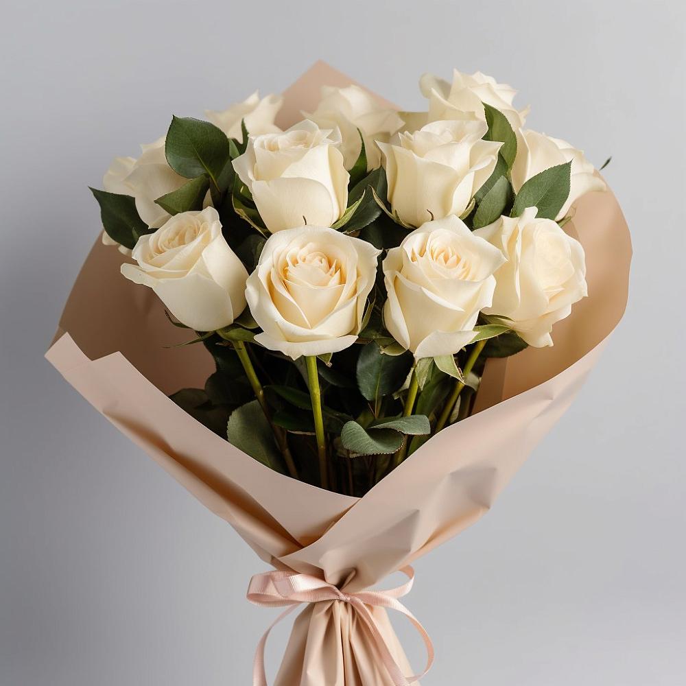 Букет 11 Белых роз Проуд в Беломорске