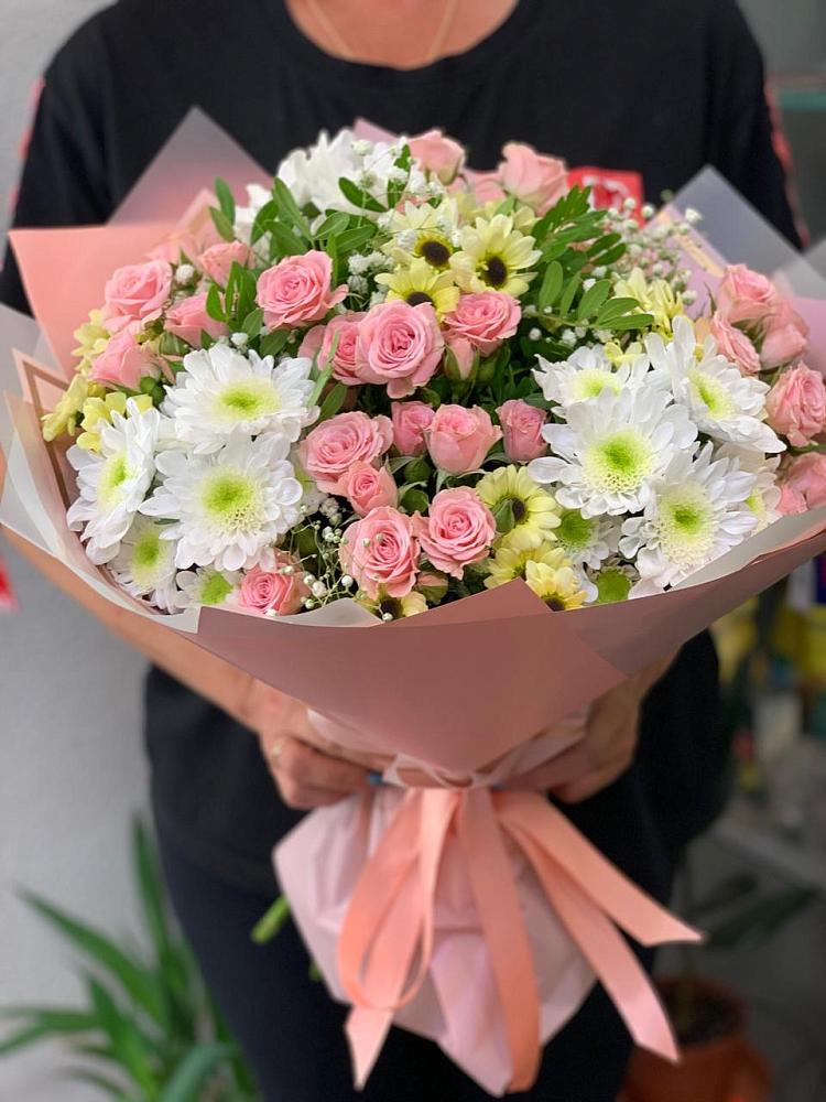Букет цветов из: Розы и Хризантемы в Беломорске