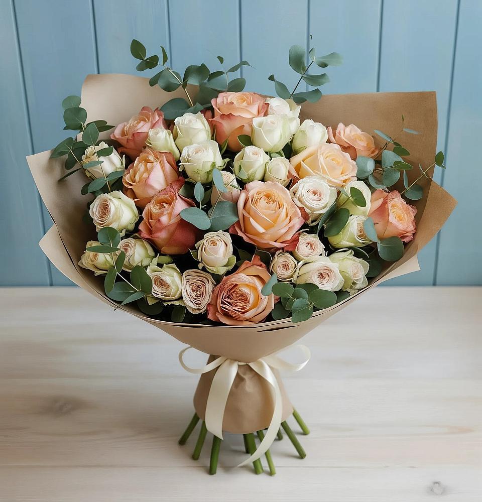 Букет цветов из: Альстромерии и Розы в Беломорске