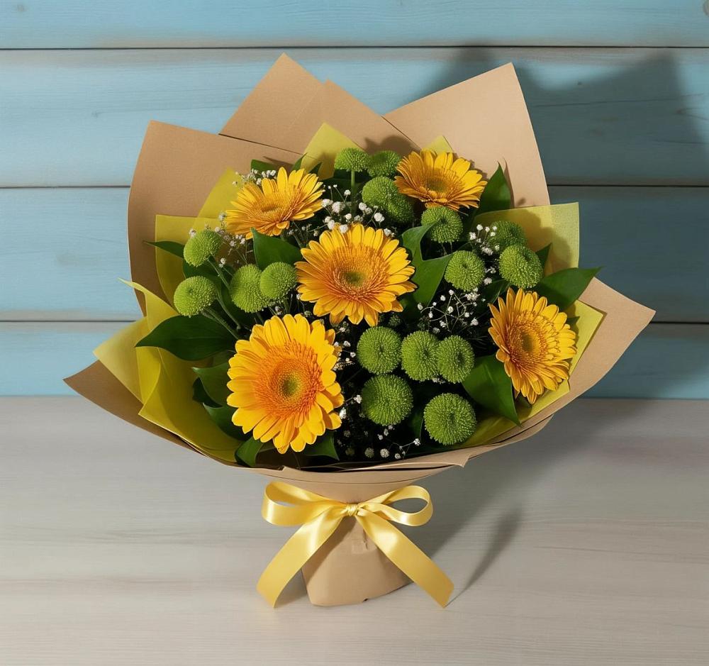 Букет цветов из: Герберы и Хризантемы в Беломорске