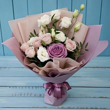 Букет цветов из:  Розы и Лизиантусы в Беломорске
