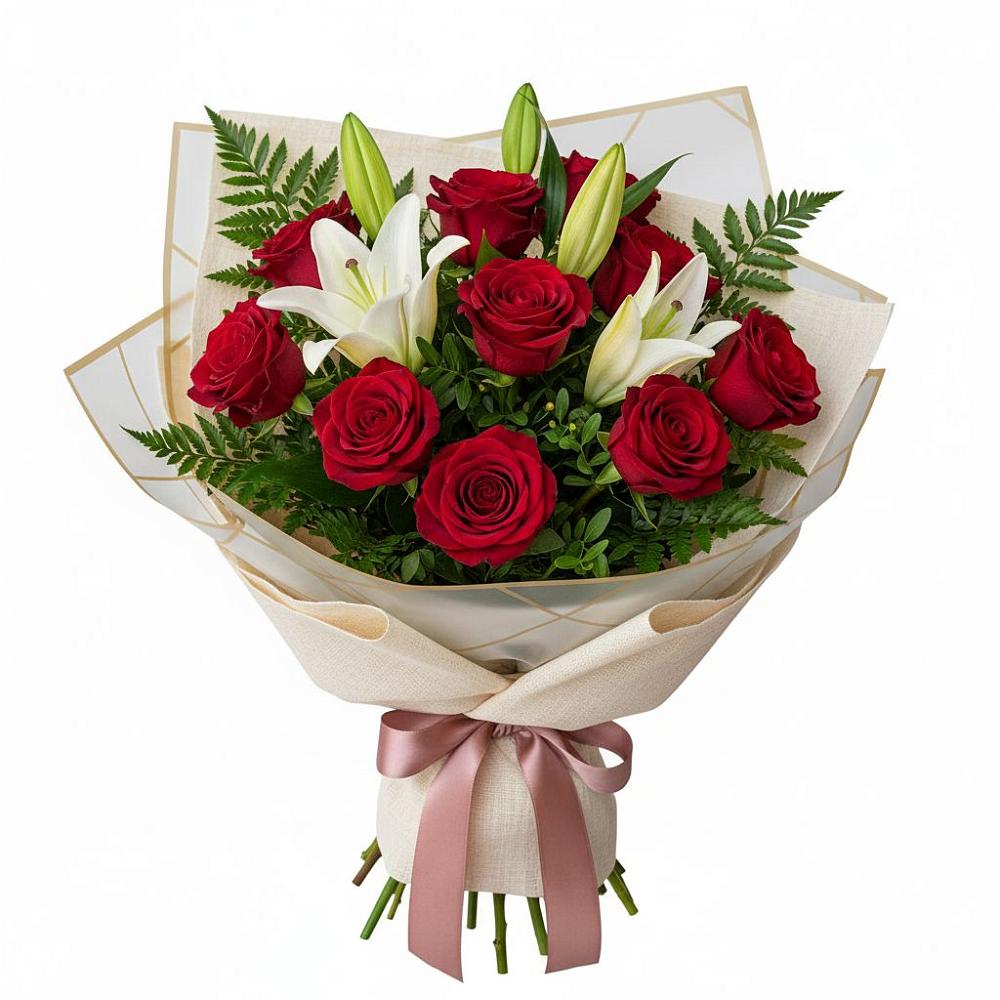 Букет цветов из: Лилии и Розы в Беломорске