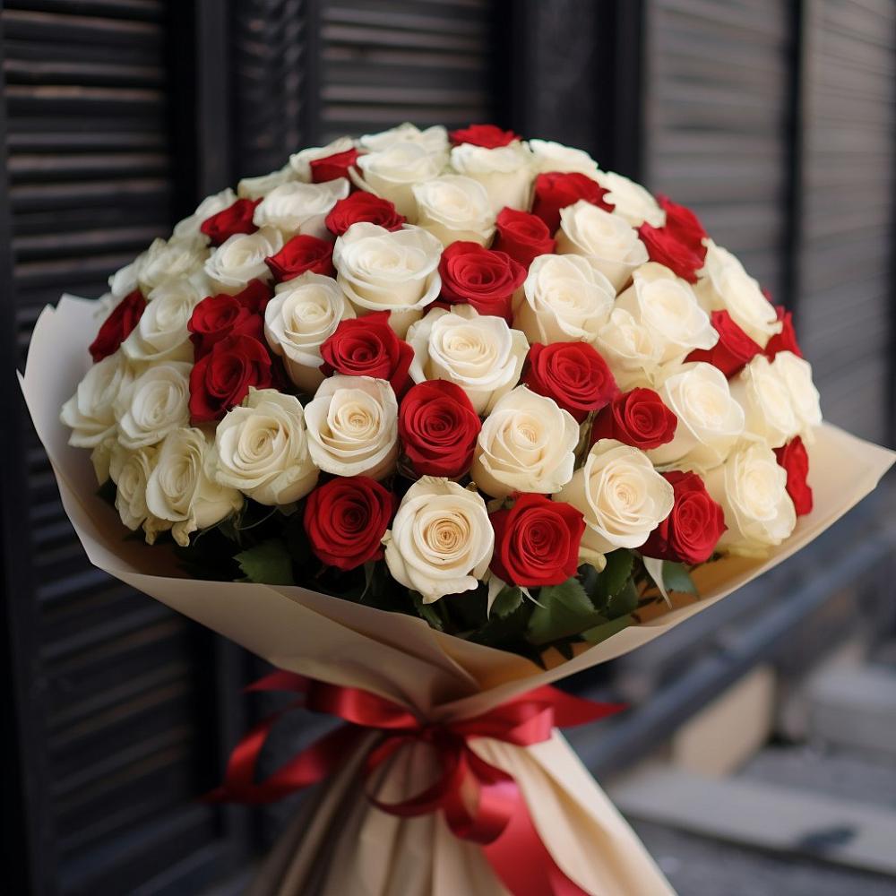 Букет Премиум микс Рэд энд Вайт в Беломорске