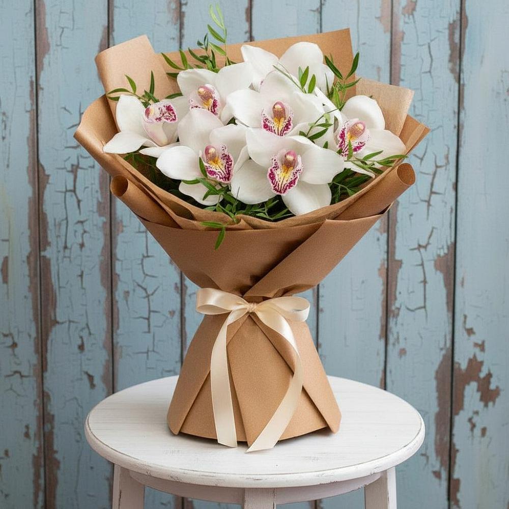 Букет цветов из: Орхидеи и Розы в Беломорске