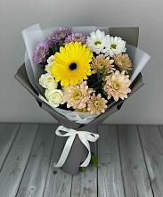 Букет цветов из:  Розы, Герберы и Хризантемы #REPLACE_PRED# Беломорске