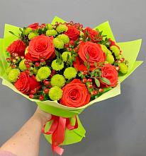 Букет цветов из:  Хризантемы и Розы в Беломорске