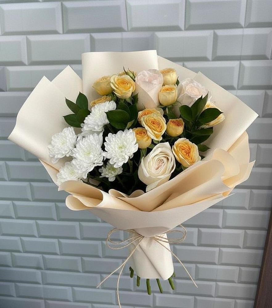 Букет цветов из: Розы и Хризантемы в Беломорске