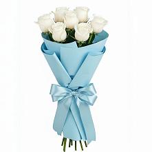 Букет 7 белых роз Проуд в Беломорске