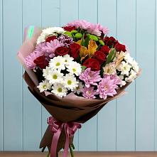 Букет цветов из:  Розы, Хризантемы и Альстромерии в Беломорске
