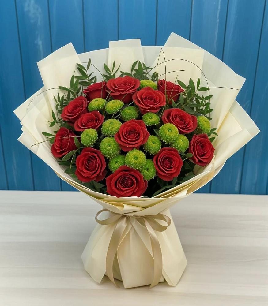 Букет цветов из: Розы и Хризантемы в Беломорске