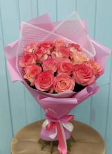 Букет 15 Розовых роз Равель в Беломорске