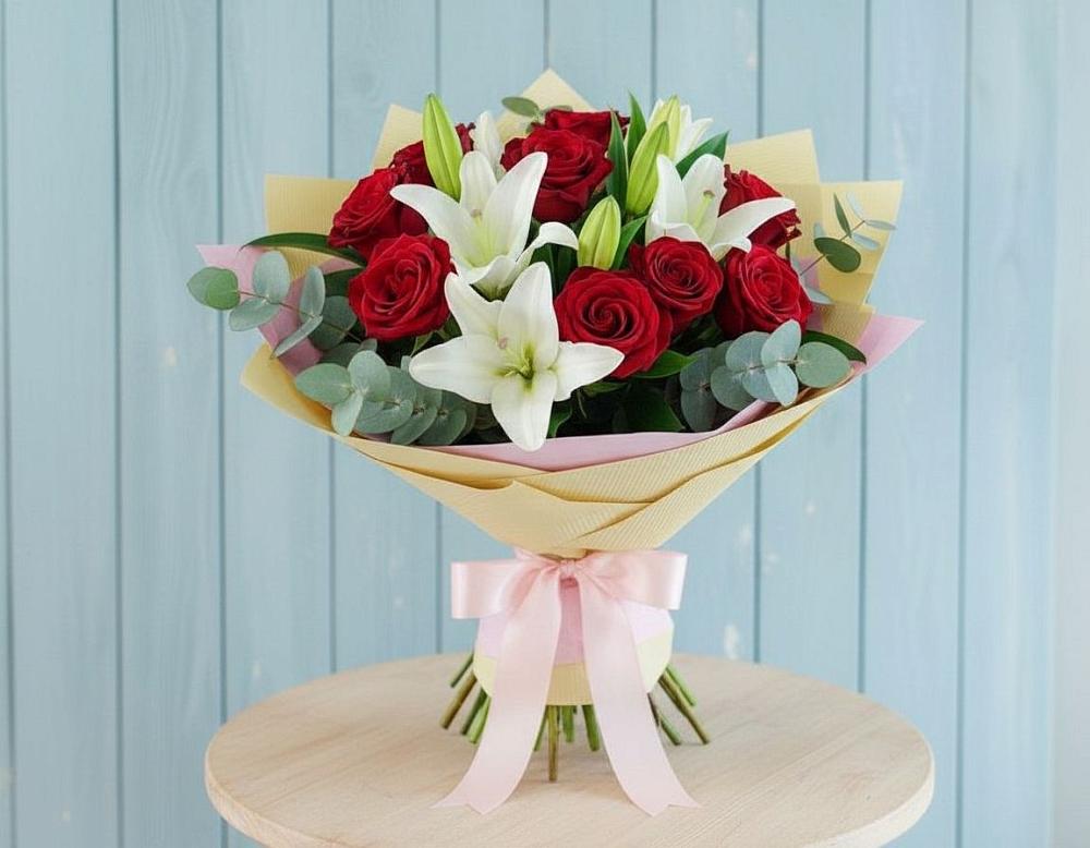 Букет цветов из: Лилии и Розы в Беломорске